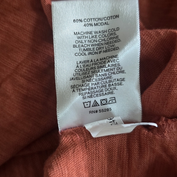 Express Rust Orange Short Sleeve Knit Casual Everyday Top Soft Cotton Modal XXS - Picture 4 of 4